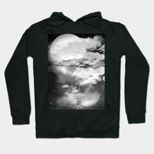 grey moon fantasy landscape Hoodie